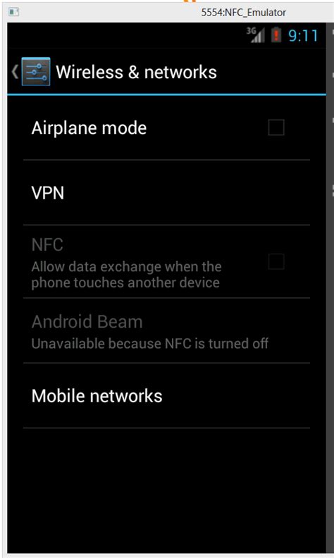 nfc emulator not working